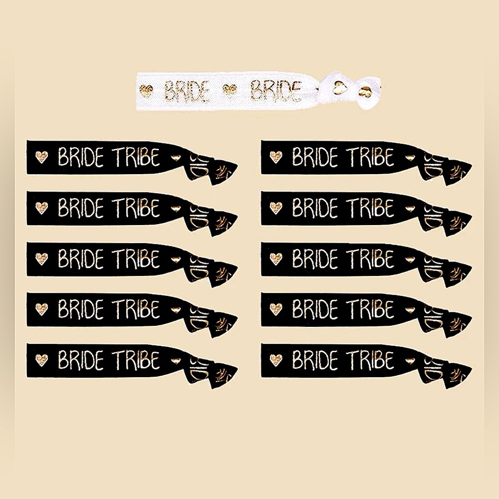 11 piece bride tribe, bracelet/hair bands